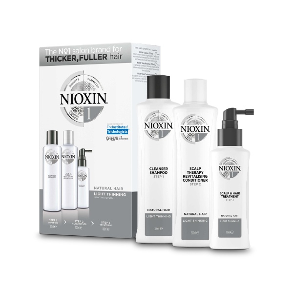 Nioxin Набор для натуральных волос с тенденцией к истончению Система 1 XXL: Шампунь + Кондиционер + Маска, 300 мл + 300 мл + 100 мл купить - 0