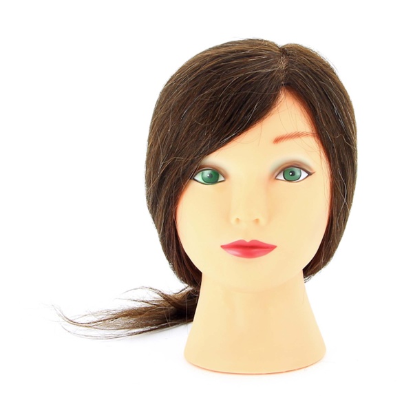 Dewal Pro Голова учебная натуральные волосы, 30-40 см, шатенка купить - 0