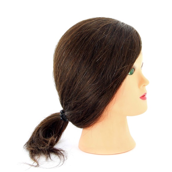 Dewal Pro Голова учебная натуральные волосы, 30-40 см, шатенка купить - 0