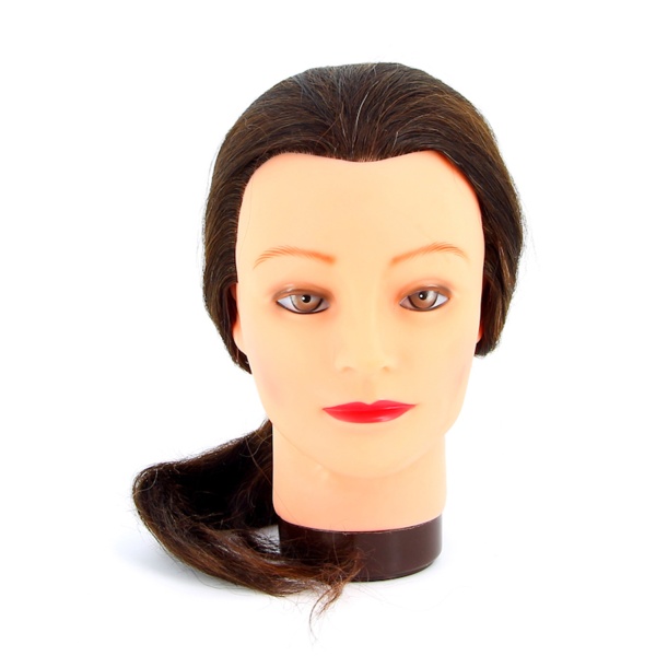 Dewal Pro Голова учебная натуральные волосы, 45-50 см, шатенка купить - 0