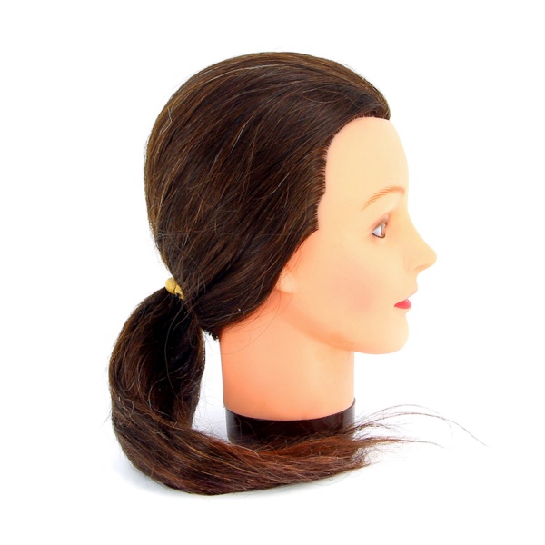 Dewal Pro Голова учебная натуральные волосы, 45-50 см, шатенка купить - 0