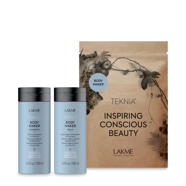 Lakme Дорожный набор для придания объема волосам Body Maker, шампунь 100 мл, бальзам 100 мл купить - 0