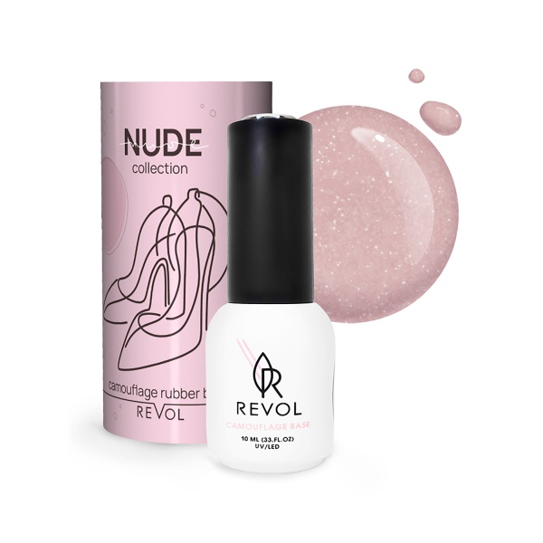 Revol Цветная база для ногтей Camouflage Rubber Base Nude, №5 Fav Heels, 10 мл купить - 0