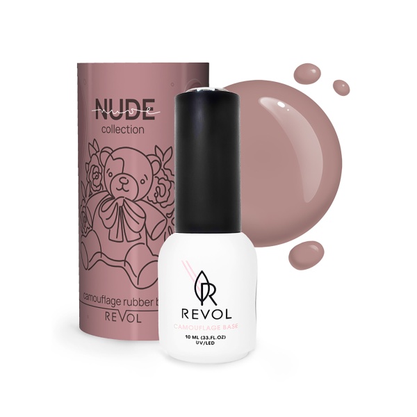 Revol Цветная база для ногтей Camouflage Rubber Base Nude, №6 Teddy Bear, 10 мл купить - 0