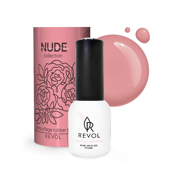 Revol Цветная база для ногтей Camouflage Rubber Base Nude, №7 Flowers, 10 мл купить - 0