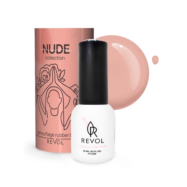 Revol Цветная база для ногтей Camouflage Rubber Base Nude, №9 Yoga, 10 мл купить - 0