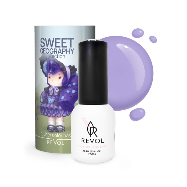 Revol Цветная база для ногтей Rubber Base Sweet Geography, №6 Ice Cream Taco, 10 мл купить - 0