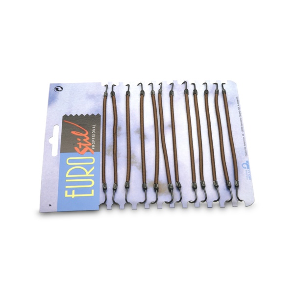 Eurostil Резинки с крючками для вечерних причесок, коричневые, 12 шт купить - 0