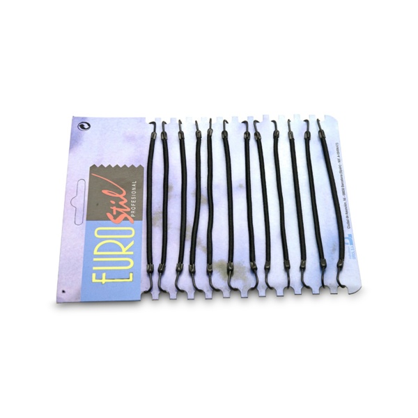 Eurostil Резинки с крючками для вечерних причесок, черные, 12 шт купить - 0