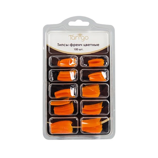 Irisk Professional Типсы цветные Френч Tango, 10 Оранжевые, в боксе, 100 шт купить - 0