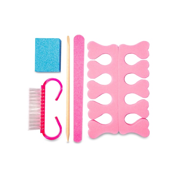 Blesk Одноразовый набор №05: пилка, мини-баф, апельсиновая палочка, щеточка для удаления пыли, разделители для пальцев купить - 0