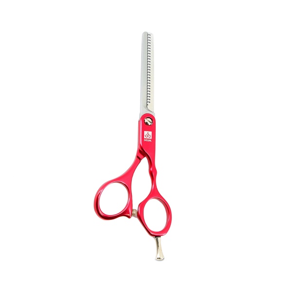 Dewal Pro Парикмахерские ножницы филировочные Color Step, 28 зубцов, 5.5″, красные купить - 0