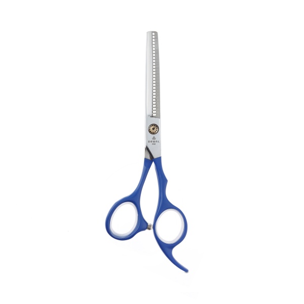 Dewal Pro Парикмахерские ножницы филировочные Color Step, 28 зубцов, 5.5″, синие купить - 0