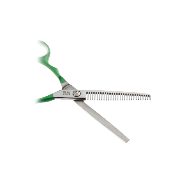 Dewal Pro Парикмахерские ножницы филировочные Color Step, 28 зубцов, 5.5″, зелёные купить - 0