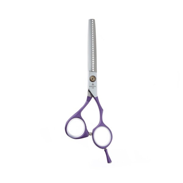 Dewal Pro Парикмахерские ножницы филировочные Color Step, 28 зубцов, 5.5″, фиолетовые купить - 0
