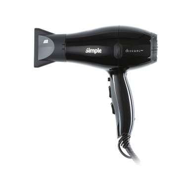 Dewal Pro Фен Simple, черный, 2000 Вт, ионизация, 2 нас, провод 3 м, 550 гр купить