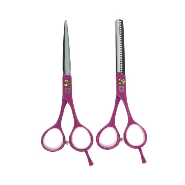 Dewal Pro Набор из двух парикмахерских ножниц, 5.5″, розового цвета в чехле купить - 0