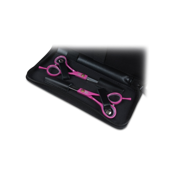 Dewal Pro Набор из двух парикмахерских ножниц, 5.5″, розового цвета в чехле купить - 0