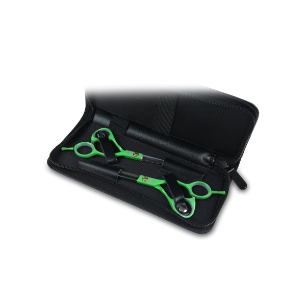 Dewal Pro Набор из двух парикмахерских ножниц, 5.5″, зеленого цвета в чехле купить - 0