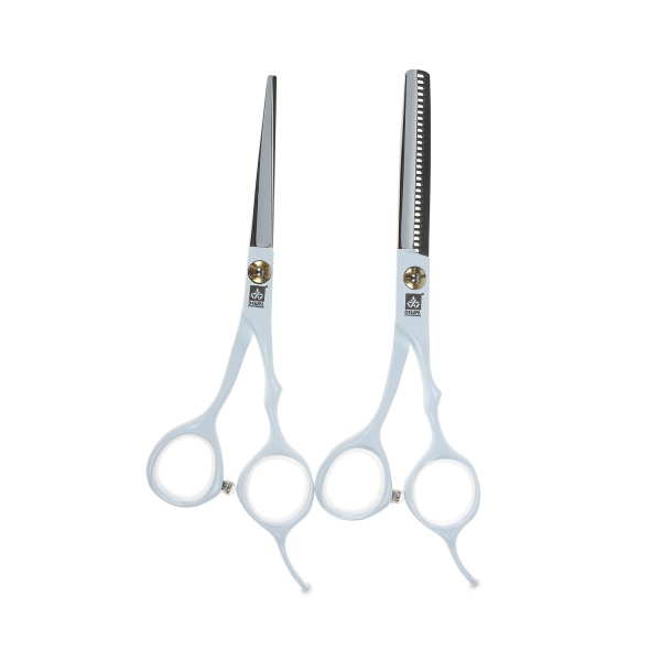 Dewal Pro Набор из двух парикмахерских ножниц, 5.5″, белого цвета в чехле купить - 0