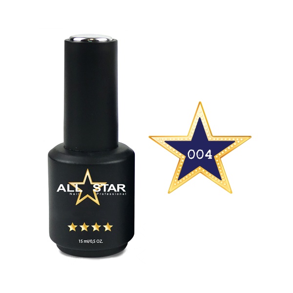 All Star Гель-лак, №004 Norwalk глубокий синий, 10 мл купить - 0