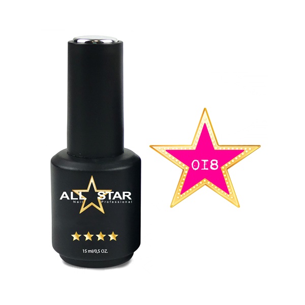 All Star Гель-лак, №018 Boise ультра-яркий розовый, 10 мл купить - 0