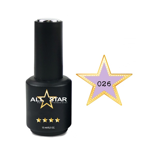 All Star Гель-лак, №026 Boston нежно-фиолетовый, 10 мл купить - 0