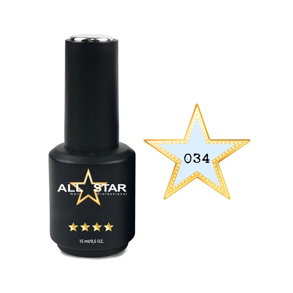 All Star Гель-лак, №034 Escondido голубой хрусталь, 10 мл купить - 0