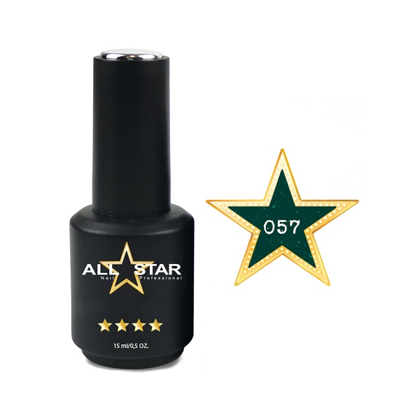 All Star Гель-лак, №057 Vegas бирюзово-зелён. с шиммером, 10 мл купить - 0