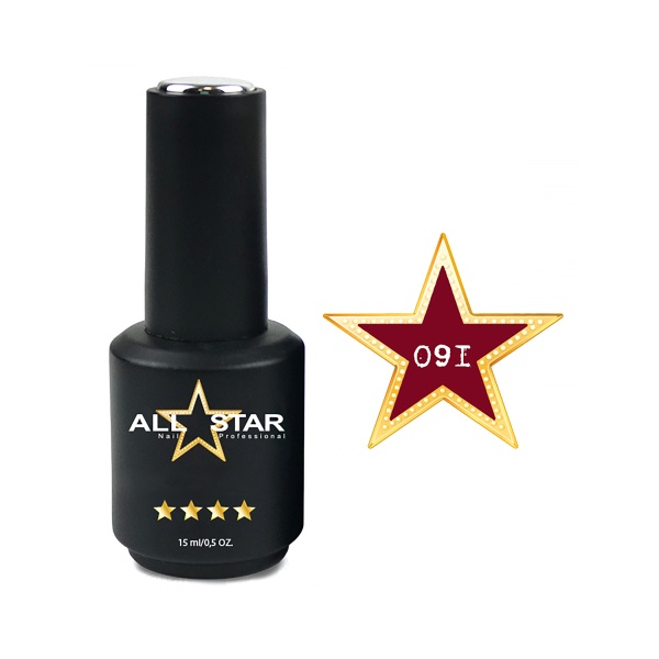 All Star Гель-лак, №091 Saint Louis красный баклажан, 10 мл купить - 0