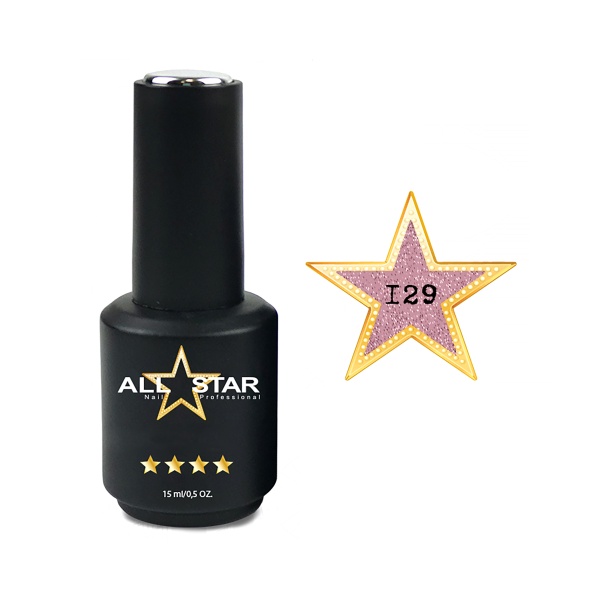 All Star Гель-лак, №129 Aurora розово-сиреневый с шиммер., 10 мл купить - 0