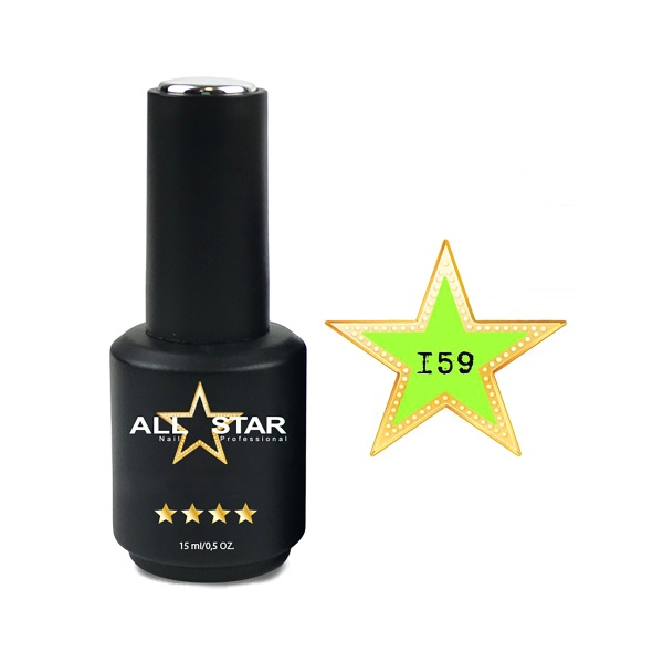 All Star Гель-лак, №159 Hawaii жёлто-зелёный неон, 10 мл купить - 0