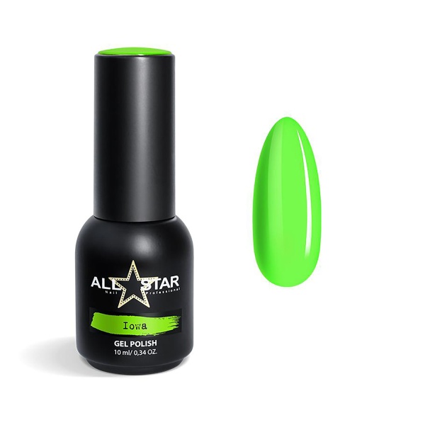 All Star Гель-лак, №166 Iowa зелёный неон, 10 мл купить - 0