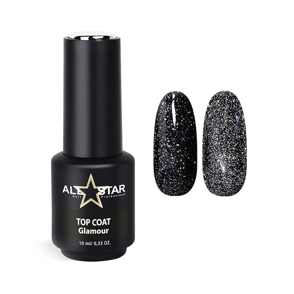 All Star Топ без липкого слоя с шиммером Top Coat Glamour, 10 мл купить - 0
