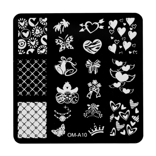 Irisk Professional Трафарет для стемпинга металлический 6.2 x 6.2 см, №10 купить - 0