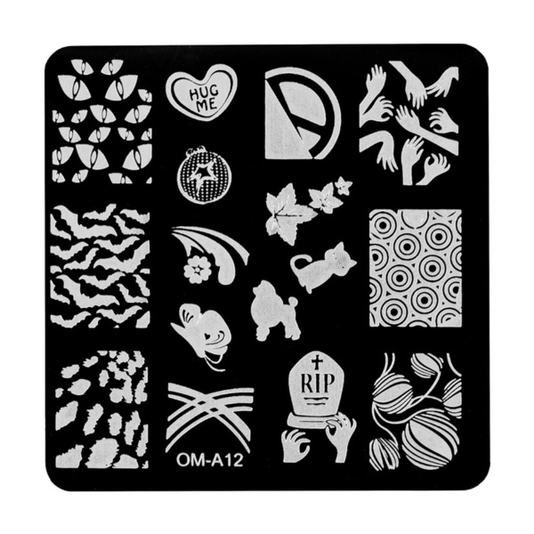 Irisk Professional Трафарет для стемпинга металлический 6.2 x 6.2 см, №12 купить - 0