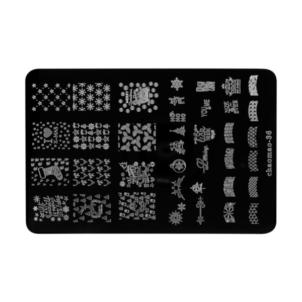 Irisk Professional Трафарет для стемпинга металлический Chaomao, 9.5 x 14.5 см, №040 36 Зима купить - 0