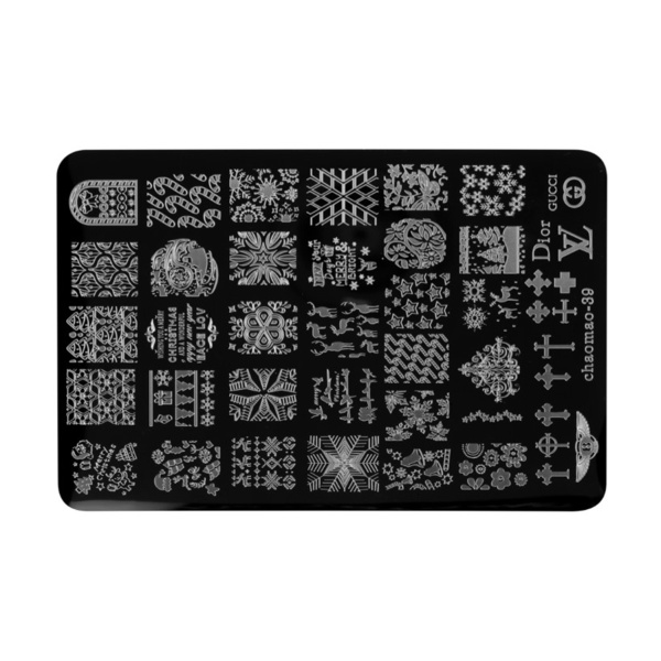 Irisk Professional Трафарет для стемпинга металлический Chaomao, 9.5 x 14.5 см, №043 39 Зима купить - 0