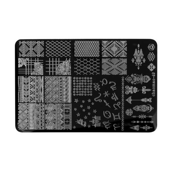 Irisk Professional Трафарет для стемпинга металлический Chaomao, 9.5 x 14.5 см, №044 49 купить - 0