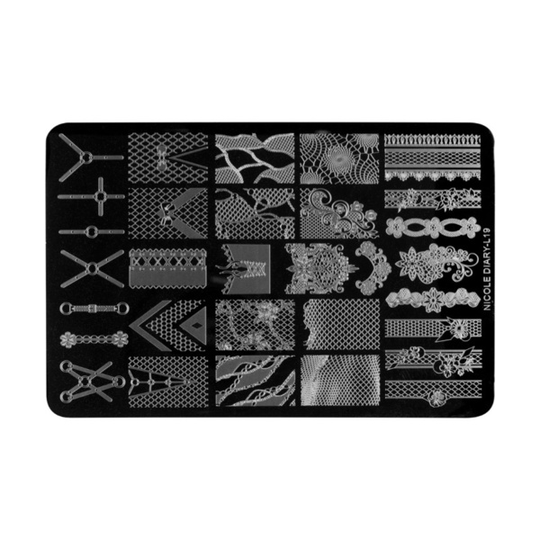 Irisk Professional Трафарет для стемпинга металлический Nicole Diary, 9.5 x 14.5 см, №021 L-19 купить - 0