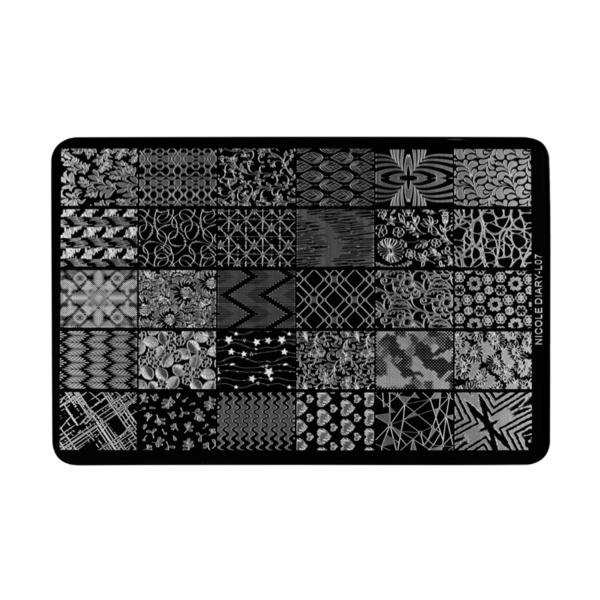 Irisk Professional Трафарет для стемпинга металлический Nicole Diary, 9.5 x 14.5 см, №025 L-07 купить - 0