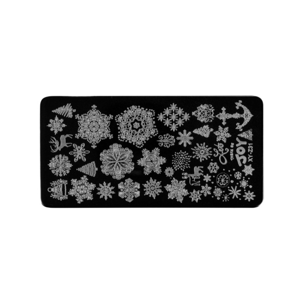 Irisk Professional Трафарет для стемпинга металлический Зимний дизайн, 6 x 12 см, №009 XY-Z31 купить - 0