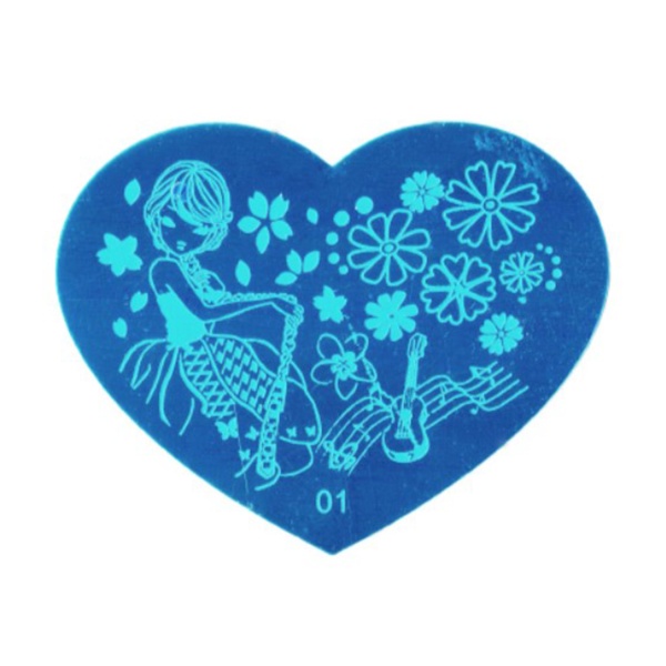 Irisk Professional Трафарет для стемпинга металлический Сердечко, №01 купить - 0