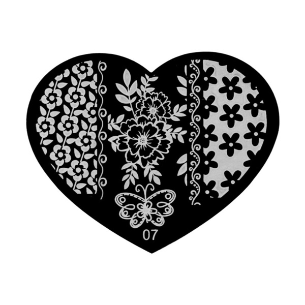 Irisk Professional Трафарет для стемпинга металлический Сердечко, №07 купить - 0