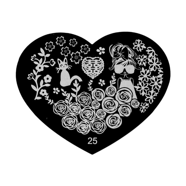 Irisk Professional Трафарет для стемпинга металлический Сердечко, №25 купить - 0