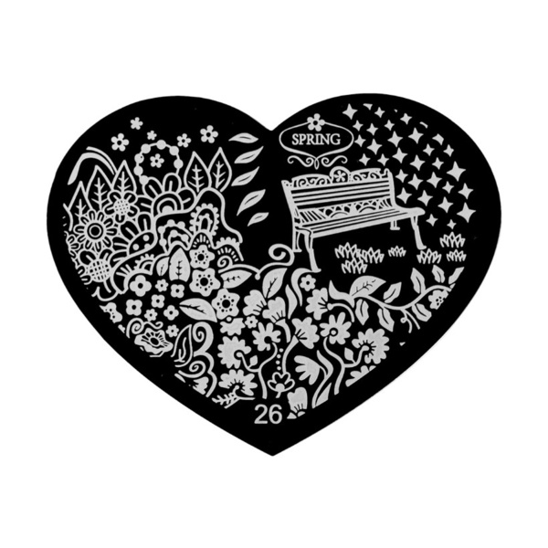 Irisk Professional Трафарет для стемпинга металлический Сердечко, №26 купить - 0