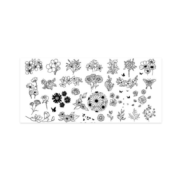 Aeropuffing Пластина для стемпинга Stamping Plate, A-05 цветочный микс купить - 0
