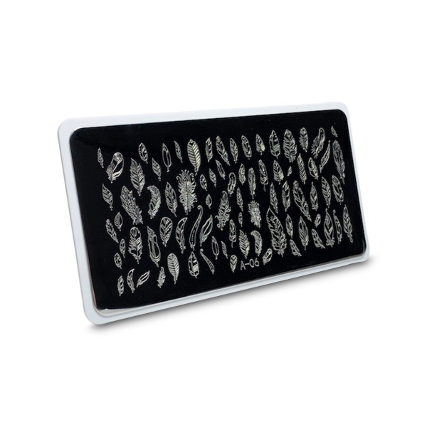 Aeropuffing Пластина для стемпинга Stamping Plate, A-06 перья купить - 0