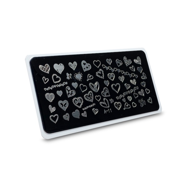 Aeropuffing Пластина для стемпинга Stamping Plate, A-11 сердечки купить - 0