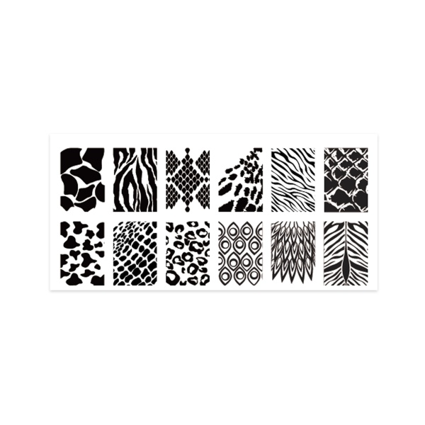 Aeropuffing Пластина для стемпинга Stamping Plate, A-18 звериный принт купить - 0